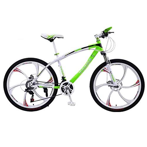 Mountain Bike : Road Bikes Mountain Bike MTB Bicycle Adult Road Bicycles For Men And Women 24 / 26In Wheels Adjustable Speed Double Disc Brake Off-road Bike (Color : Green-26in, Size : 21 Speed)