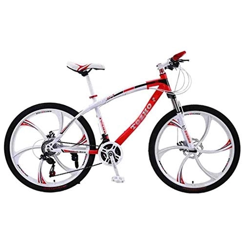 Mountain Bike : Road Bikes Mountain Bike MTB Bicycle Adult Road Bicycles For Men And Women 24 / 26In Wheels Adjustable Speed Double Disc Brake Off-road Bike (Color : Red-26in, Size : 30 Speed)