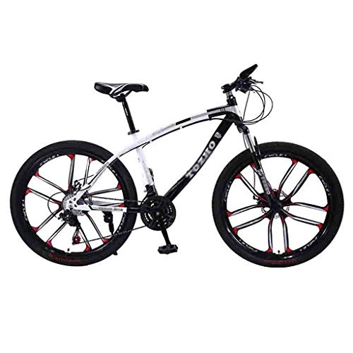 Mountain Bike : Road Bikes MTB Bicycle Adult Mountain Bike Road Bicycles For Men And Women 24 / 26In Wheels Adjustable Speed Double Disc Brake Off-road Bike (Color : Black-24in, Size : 24 Speed)