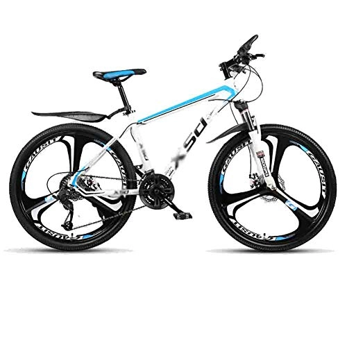 Mountain Bike : Road Bikes MTB Bicycle Road Bicycles Adult Teens City Shock Absorber Bikes Mountain Bike Adjustable Speed For Men And Women Double Disc Brake Off-road Bike (Color : White-24in, Size : 27 speed)