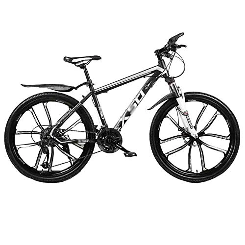 Mountain Bike : Road Bikes Road Bicycles Adult Teen MTB Bicycle City Shock Absorber Bikes Mountain Bike Adjustable Speed For Men And Women Double Disc Brake Off-road Bike (Color : Black-26in, Size : 27 speed)