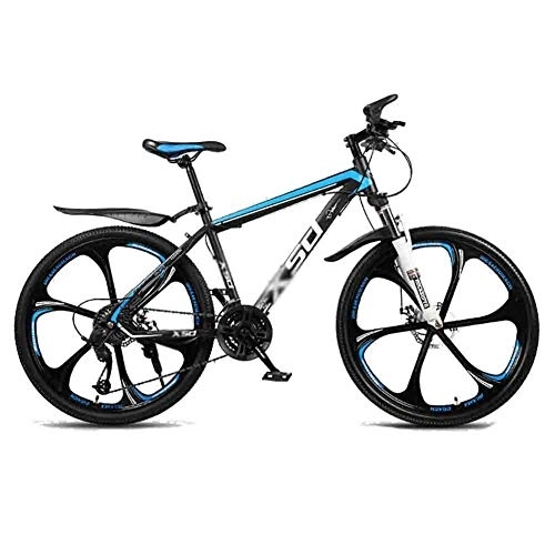 Mountain Bike : Road Bikes Road Bicycles Adult Teens MTB Bicycle City Shock Absorber Bikes Mountain Bike Adjustable Speed For Men And Women Double Disc Brake Off-road Bike (Color : Blue-26in, Size : 30 speed)