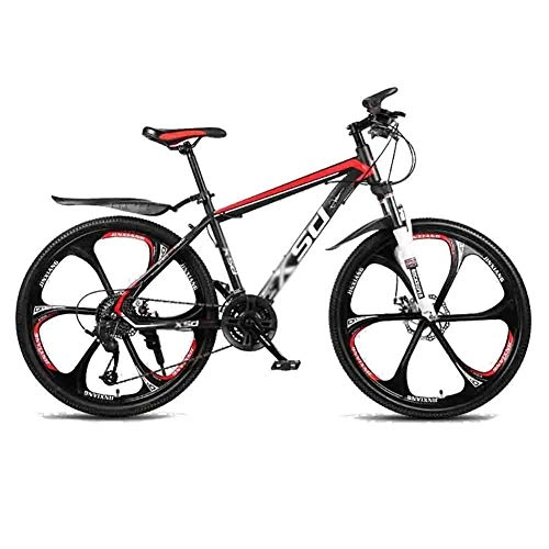 Mountain Bike : Road Bikes Road Bicycles Adult Teens MTB Bicycle City Shock Absorber Bikes Mountain Bike Adjustable Speed For Men And Women Double Disc Brake Off-road Bike (Color : Red-26in, Size : 24 speed)