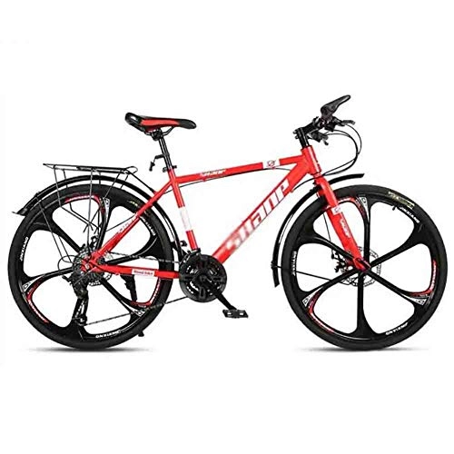 Mountain Bike : Road Bikes Road Bicycles Mountain Bike MTB Bicycle Adult Adjustable Speed For Men And Women 26in Wheels Double Disc Brake Off-road Bike (Color : Red, Size : 21 speed)