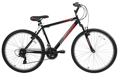 Mountain Bike : Salcano Shocker Mens Mountain Bike 26" Wheel Front Suspension Hardtail 19" Frame 21 Speed Black Red