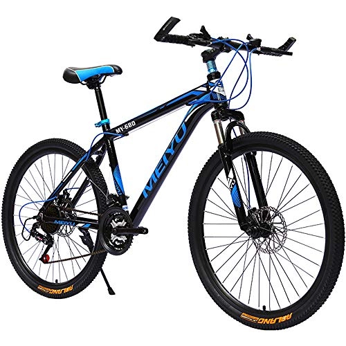Mountain Bike : SANJIBAO Aluminum Alloy Hardtail Mountain Bikes, 26 Inch Wheels, Mountain Trail Bike, Bicycle Full Suspension MTB Gears Dual Disc Brakes Outroad Bicycles, 25-Spoke Wheel, Blue, 24 speed