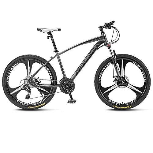 Mountain Bike : SChenLN Aluminum alloy mountain bike 30-speed oil disc brakes off-road bicycles suitable for adult bicycles-30 speed_dark grey_26 inches