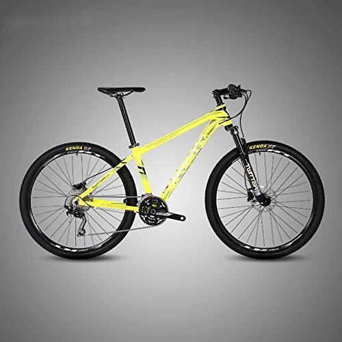 Mountain Bike : SChenLN Aluminum alloy mountain bike 30-speed oil disc brakes off-road bicycles suitable for adult bicycles-yellow_27.5 * 15 inch