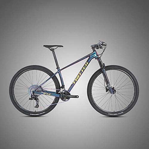 Mountain Bike : SChenLN Mountain adult bicycle Aluminum alloy material 29 inch 17 inch full color carbon fiber bicycle-Yellow label_29 inch17 inch