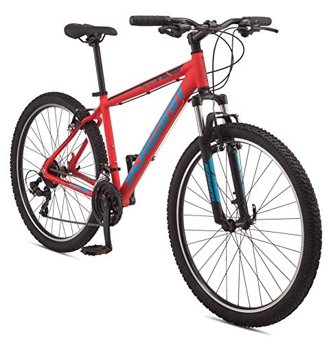 Mountain Bike : Schwinn Mesa 3 Adult Mountain Bike, 21 speeds, 27.5-inch Wheels, Large Aluminum Frame, Red