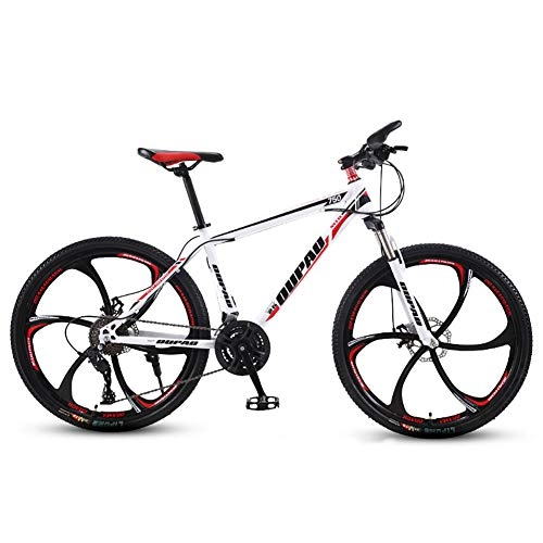 Mountain Bike : SCYDAO Mountain Bike 26 Inch, 21 / 24 / 27 / 30 Speed 10-Spoke Wheels Dual Disc Brake Carbon Steel Frame MTB Bicycle with Mudguard Lockable Fork Outroad Bicycles, Style 3, 21 speed
