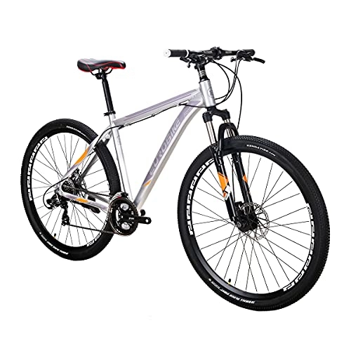 Mountain Bike : SD Eurobike X9 Adult Mountain Bike Light Aluminum Frame Bicycle 29 Inch For Men And Woman (Silver)