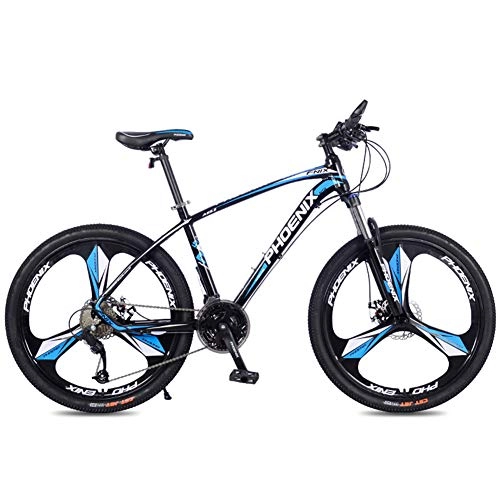 Mountain Bike : SEMOPAWA Adult Mountain Bike, 26 In Steel Carbon Mountain Trail Bike High Carbon Steel Full Suspension Frame Folding Bicycles, 27 Speed Dual Disc Brakes, Shock Absorption, Blue, Blue