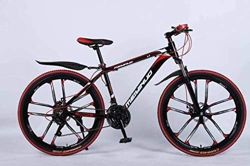 Mountain Bike : Senior Rider-Lightweight Aluminum Alloy Full Frame Mountain Bike for Adult, 26In 24-Speed Road Bicycle, Wheel Front Suspension Mens Bicycle, Disc Brake, Free Wall-mounted Hook 2 PCS