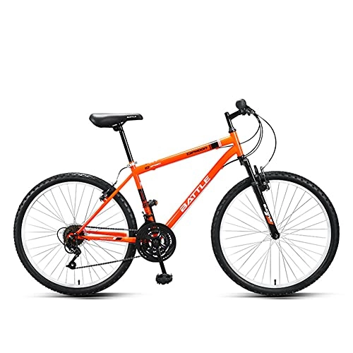 Mountain Bike : SHANJ 26inch Mountain Bike for Men Women, 18-Speed Road Bike for Teenagers Adults, City Commuter Bicycle with Suspension Fork, Orange, Blue, Red