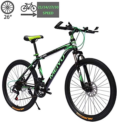 Mountain Bike : Shirrwoy Mountain Bike Hardtail 26 Inch, Mountain Trail Bike Country Gearshift Bicycle, 21 / 24 / 27 / 30-Speed Bicycles, Dual Disc Brakes Mountain Bikes, C, 24 speed
