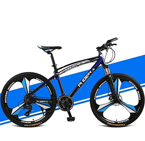 Mountain Bike : SHJR Adult Mountain Bike, Lightweight aluminum alloy Frame, Front And Rear Disc Brakes Offroad Bicycle, Magnesium Alloy Integrated Wheels, B, 21 speed