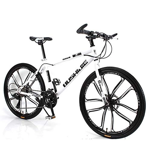 Mountain Bike : Shock Absorbing Mountain Bike Double Disc Brake High Carbon Steel Bike 26-inch Mountain Bike, 21-speed / 27-speed
