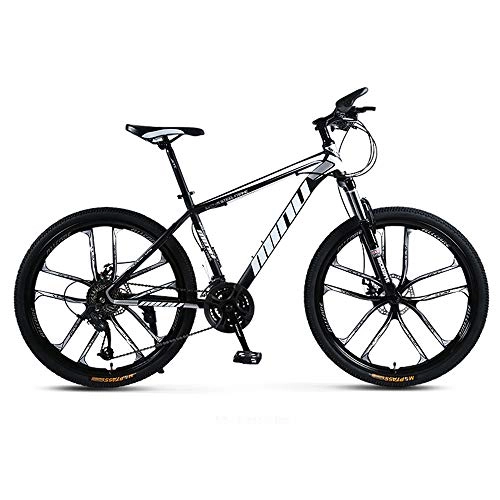 Mountain Bike : SIER Adult mountain bike 26 inch 30 speed one wheel off-road variable speed shock absorber men and women bicycle bicycle, Black