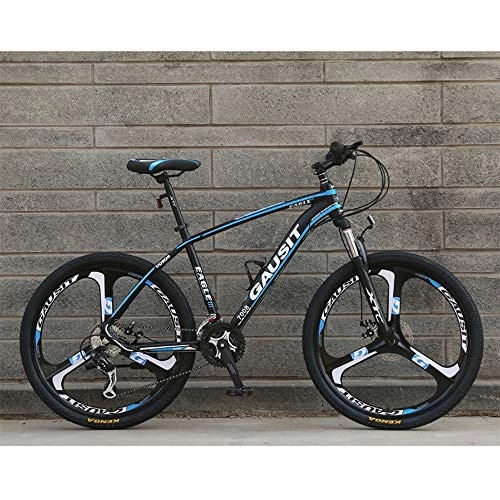 Mountain Bike : SIER Aluminum alloy bicycle 26 inch 30 speed variable speed off-road damping three-knife wheel mountain bike, Blue