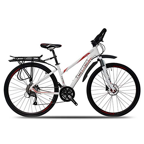Mountain Bike : SIER Travel bicycle TW719 aluminum alloy mountain bike 27-speed oil pressure shock mountain bike, White