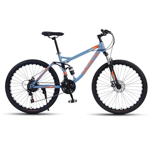 Mountain Bike : SKIHOT Mountain Bike, 26-Inch Wheels, 24 Speed bike MTB with Disc Brakes, Full Suspension For Men And Women Over The Age Of 16, 24"-Spoked-Wheel