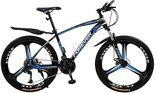 Mountain Bike : Smisoeq 21 / 24 / 27 / 30 26 inches bicycle speed mountain bike, mountain bike hard tail, double seats with adjustable lightweight bicycle disc (Color : Black blue, Size : 24 Speed)