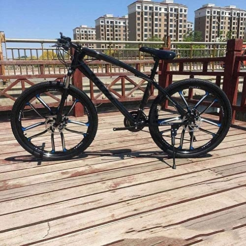 Mountain Bike : Smisoeq Bicycle 26 inches mountain bike, mountain bike hard tail high-carbon steel, with adjustable seat bicycle lightweight bicycle disc bis (Color : E)