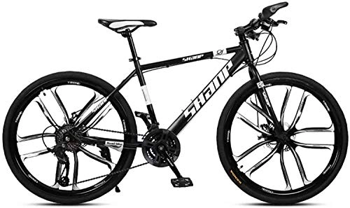 Mountain Bike : Smisoeq Rural 24 / 26 inch double disc mountain bike, mountain bike rural adult bicycle transmission with adjustable seat steel sclareol mountain bike (Color : 30stage shift, Size : 24inches)
