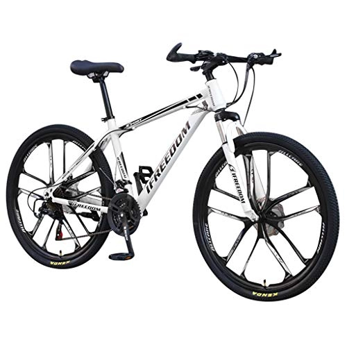 Mountain Bike : SO-buts 26 Inch 21 Speed Mountain Bike Bicycle Adult Student Outdoors High Carbon Stainless Steel Bike Suspension Frame Damping Bike (White)