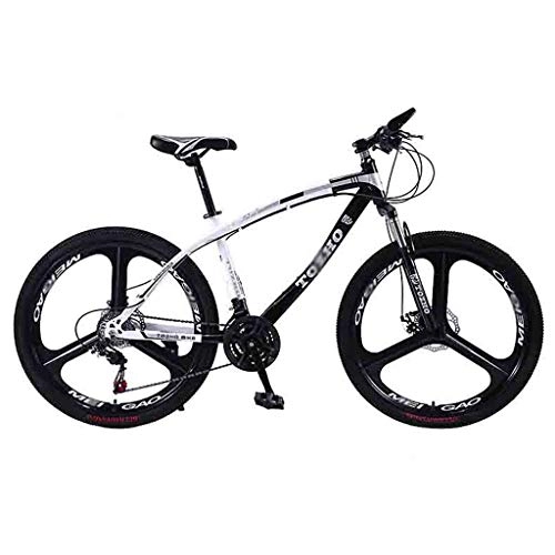 Mountain Bike : SOAR Adult Mountain Bike Bicycle Adult Mountain Bike MTB Road Bicycles For Men And Women 24 / 26In Wheels Adjustable Speed Double Disc Brake (Color : Black-24in, Size : 27 Speed)