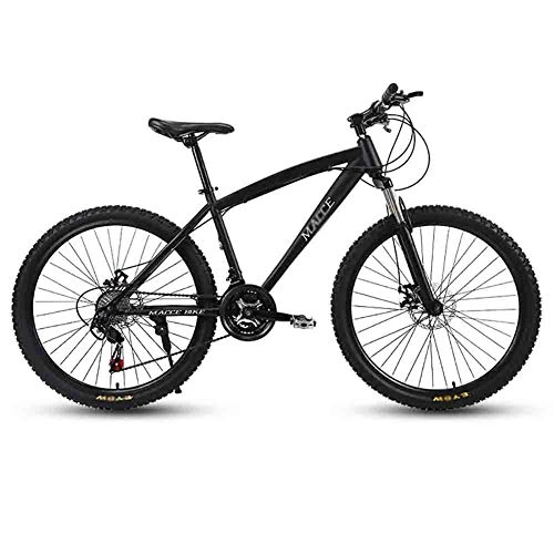 Mountain Bike : SOAR Adult Mountain Bike Mountain Bike Adult MTB Bicycle Road Bicycles For Men And Women 24In Wheels Adjustable Speed Double Disc Brake (Color : Black, Size : 27 speed)