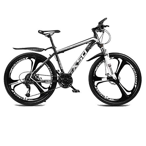 Mountain Bike : SOAR Adult Mountain Bike MTB Bicycle Road Bicycles Adult Teens City Shock Absorber Bikes Mountain Bike Adjustable Speed For Men And Women Double Disc Brake (Color : Black-24in, Size : 21 speed)