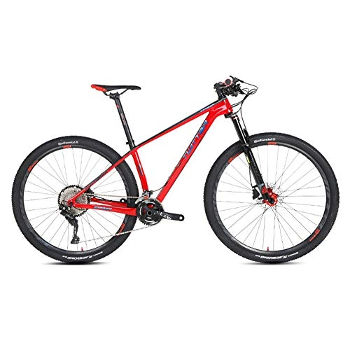 Mountain Bike : STRIKERpro Carbon fiber mountain bike 22 / 33 speed oil disc brake men and women off-road competition mountain bike / Red, 22speed, 2917