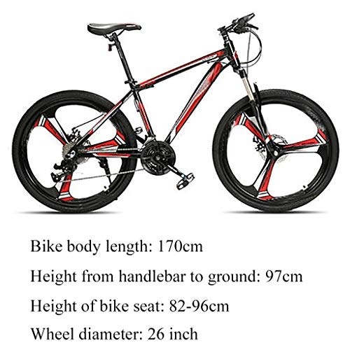 Mountain Bike : Sun candlelight 26 Inches Men's Mountain Bike, 24 Speeds Variable Speed Road Bicycle, Red / Black / Blue (Color : Black, Size : 26 inches)