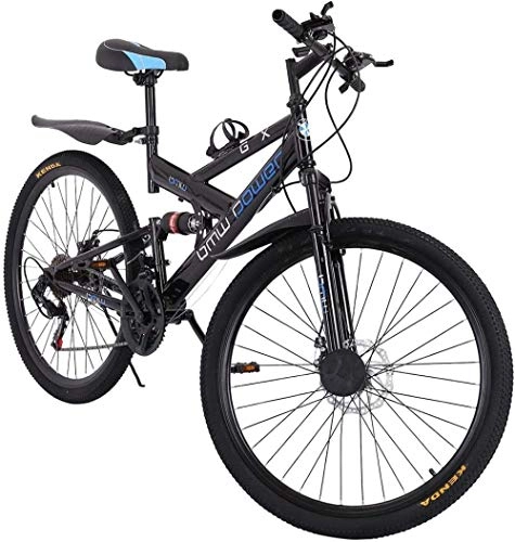 Mountain Bike : SYCY 26 Inch 21-Speed Bicycle Junior Aluminum Full Mountain Bike Full Suspension Road Bikes with Disc Brakes Bicycle