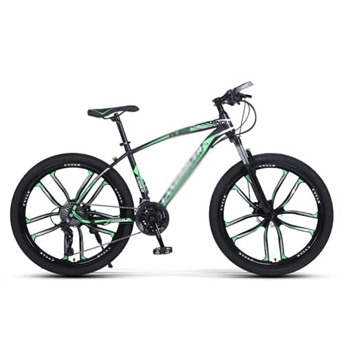 Mountain Bike : T-Day Mountain Bike 26 Inch Mountain Bike 21 / 24 / 27-Speed Carbon Steel Frame Bicycle With Double Disc Brake Urban Bicycle For Adults Mens Womens(Size:24 Speed, Color:Green)