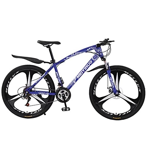 Mountain Bike : T-Day Mountain Bike 26 Inch Mountain Bike 21 / 24 / 27-Speed For Man Carbon Steel Frame With Double Disc Brake And Suspension Fork(Size:24 Speed, Color:Blue)