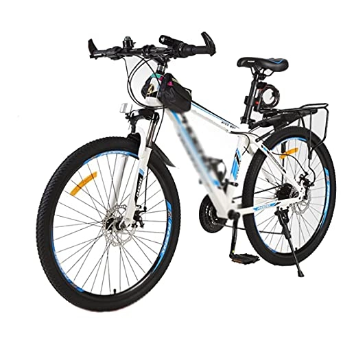 Mountain Bike : T-Day Mountain Bike 26 Inch Mountain Bike 24-Speed Shifting Road Bike Adult Road Bicycle High Carbon Steel Frame With Dual Disc Brake System(Size:24 Speed, Color:White)