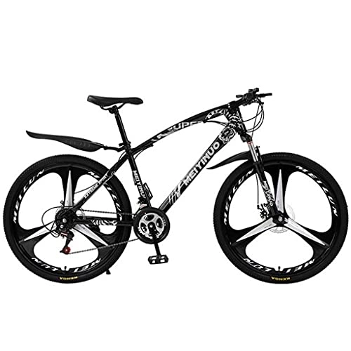 Mountain Bike : T-Day Mountain Bike Adult Mountain Bike With 26 Inch Wheel Derailleur Sturdy Carbon Steel Frame Bicycle With Dual Disc Brakes Front Suspension Fork For Adults Mens Womens(Size:27 Speed, Color:Black)