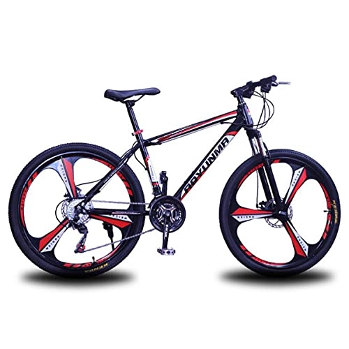 Mountain Bike : T-Day Mountain Bike Mens Mountain Bike 26-Inch Wheels With High-carbon Steel Frame 21 / 24 / 27 Speed With Mechanical Disc Brakes, Multiple Colors(Size:27 speed, Color:Red)