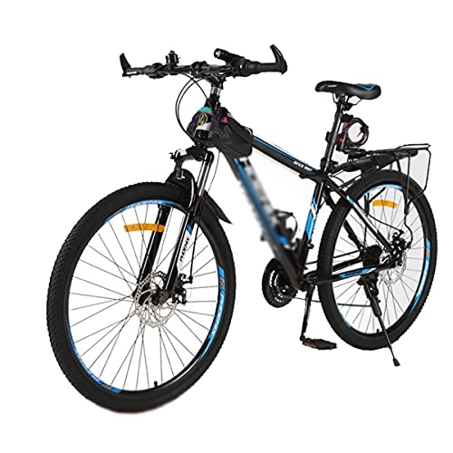 Mountain Bike : T-Day Mountain Bike Mountain Bike 24 Speed Carbon Steel Frame 26 Inches 3-Spoke Wheels Dual Disc Brake Bike Suitable For Men And Women Cycling Enthusiasts(Size:24 Speed, Color:Blue)