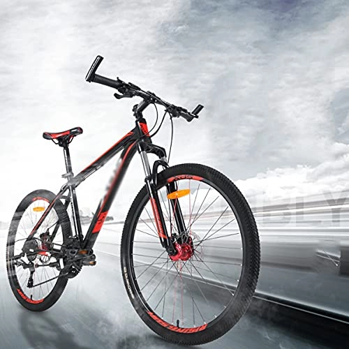 Mountain Bike : T-Day Mountain Bike Mountain Bike With Aluminum Alloy Frame 26 Inch Wheels And 24 Speed Shifter With Double Disc Brake Bicycles Suitable For Men And Women Cycling Enthusiasts(Color:BlackRed)