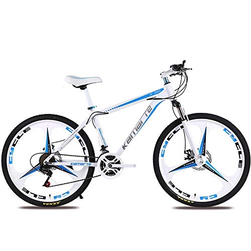 Mountain Bike : TATANE Adult Mountain Bike, 24 / 26 Inch Disc Brakes, 21 / 24 / 27 Speed Student Cycling Bicycle, Blue, 24 inch 27 speed