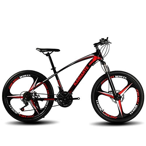 Mountain Bike : TATANE Couple Mountain Bike, Men And Women 24 / 26 Inch Variable Speed Adult Student Carbon Steel Bike, Student 21 / 24 / 27 Speed Outdoor Bicycle, Red, 26 inch 27 speed