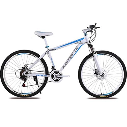 Mountain Bike : Tbagem-Yjr 24 Inch Mountain Bike For Adults - Commuter City Variable Speed Hardtail Bicycle Cycling (Color : White blue, Size : 24 speed)