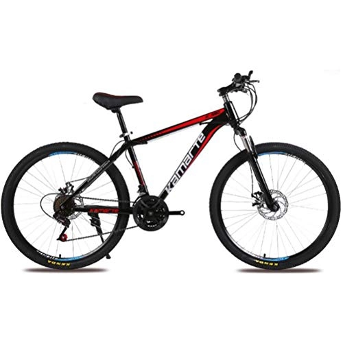Mountain Bike : Tbagem-Yjr 26 Inch Mens MTB Dual Suspension Mountain Bikes, Unisex City Road Bicycle Cycling For Adults (Color : Black red, Size : 24 speed)