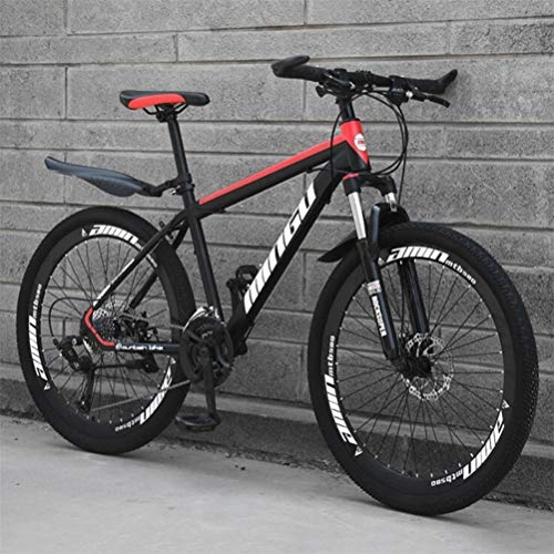 Mountain Bike : Tbagem-Yjr 26 Inch Mountain Bike Adult Men And Women Variable Speed City Road Bicycle (Color : Black red, Size : 27 Speed)