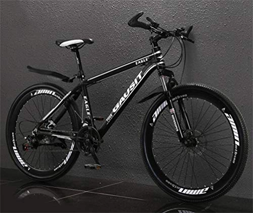 Mountain Bike : Tbagem-Yjr 26 Inch Mountain Bike Shock Absorption Commuter City Hardtail Bike, Unisex (Color : Black white, Size : 24 speed)