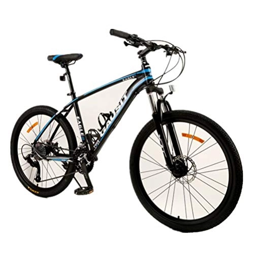 Mountain Bike : Tbagem-Yjr 26 Inch Wheel Mountain Bike, Double Disc Brakes City Road Bicycle For Adults Mens (Color : Black blue, Size : 24 speed)